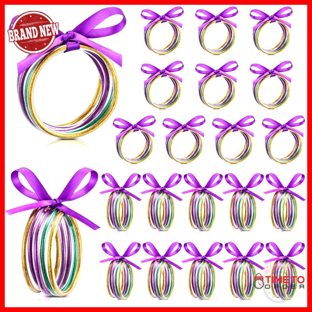Glitter Jelly Bangles Stackable Silicone Bracelet… - image 1